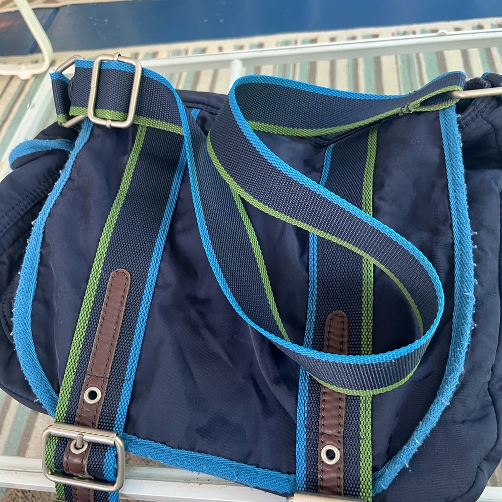 American Eagle Outfitters Navy and Green messenger  Bag